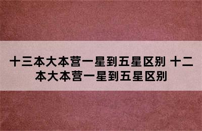 十三本大本营一星到五星区别 十二本大本营一星到五星区别